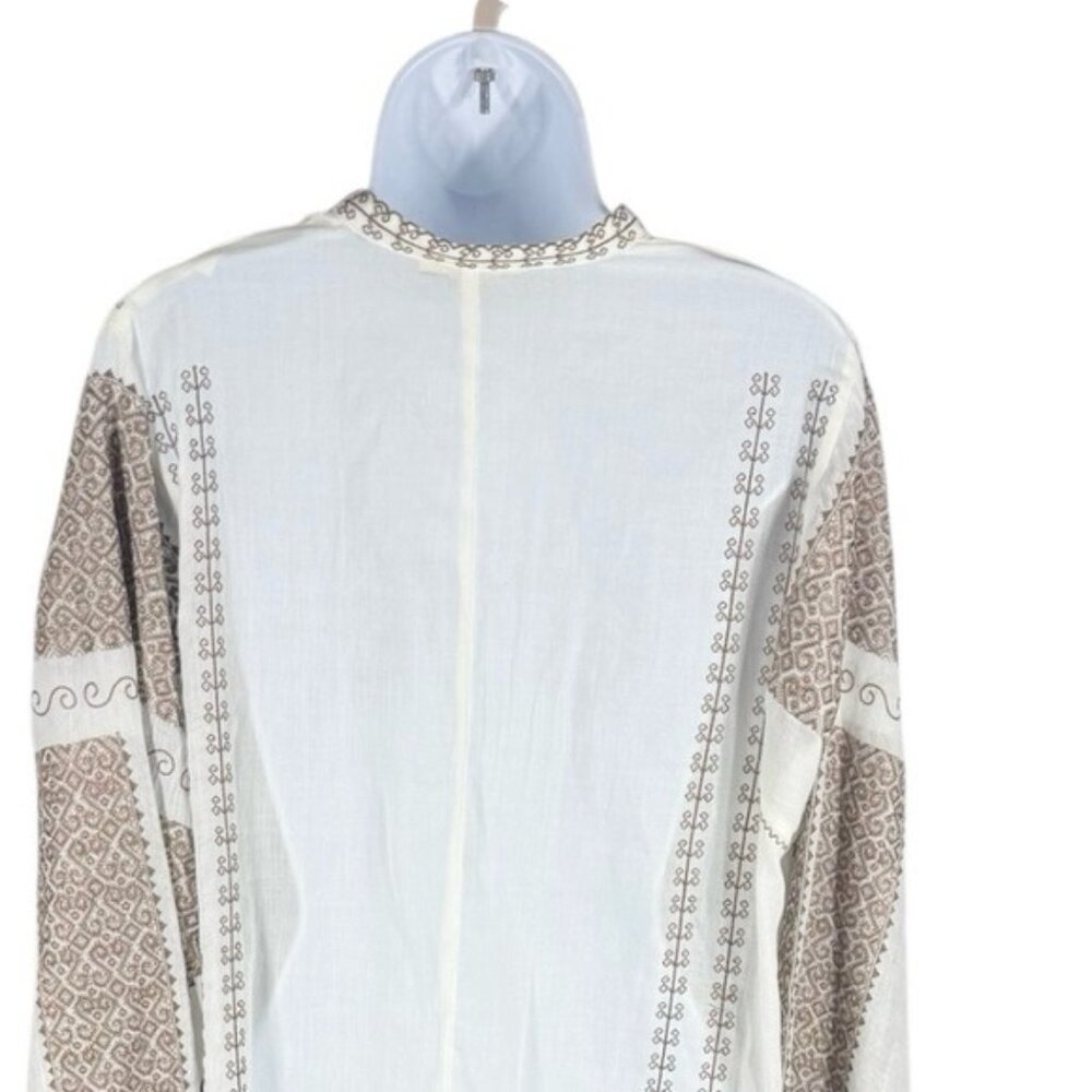 Tuckernuck x India Hicks Caftan Dress Cream Brown Print Maxi NWT Size S - Picture 11 of 14